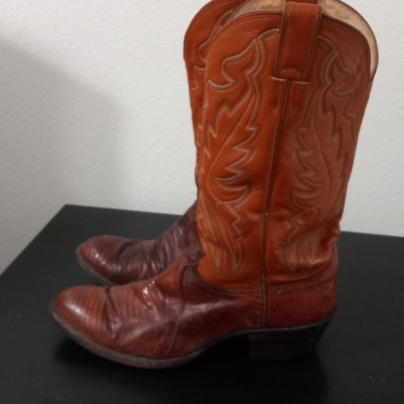 Justin 9.5D Mens Lizard Classic Western Boots Tan Style 8306 - Picture 7 of 15